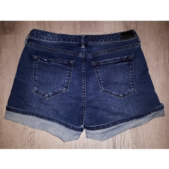 Dear John American Classic Short Jean Shorts Size 28 Distressed Denim Dark Wash - Picture 2 of 5